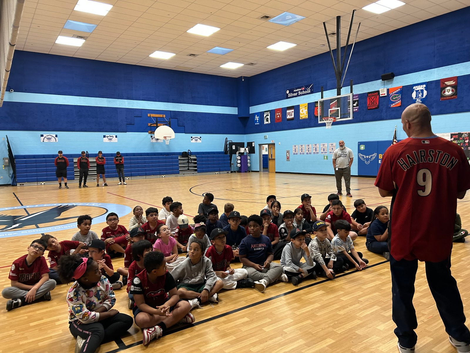 Hairston speaking with NJRL players as a guest speaker